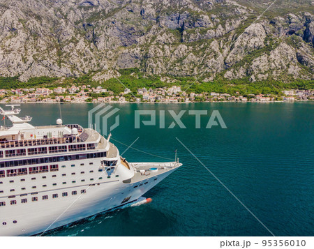 Luxury passenger liner in the bay of Kotor with travel returning after the Covid 19 pandemic 95356010