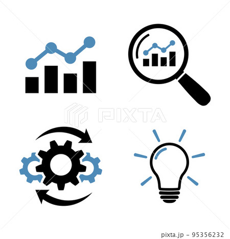 Business analysis and successful solution icon set Business analysis and successful solution icon set 95356232