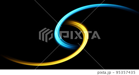 Abstract light lines of movement and speed in blue and gold. Light everyday glowing effect. semicircular wave, light trail curve swirl, car headlights, incandescent optical fiber png. Abstract light lines of movement and speed in blue and gold. Light everyday glowing effect. semicircular wave, light trail curve swirl, car headlights, incandescent optical fiber png. 95357435