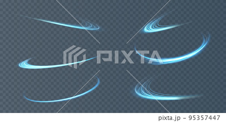 Abstract light lines of movement and speed in blue. Light everyday glowing effect. semicircular wave, light trail curve swirl, car headlights, incandescent optical fiber png. Abstract light lines of movement and speed in blue. Light everyday glowing effect. semicircular wave, light trail curve swirl, car headlights, incandescent optical fiber png. 95357447