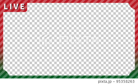 クリスマスカラーのライブ配信フレーム 95358263