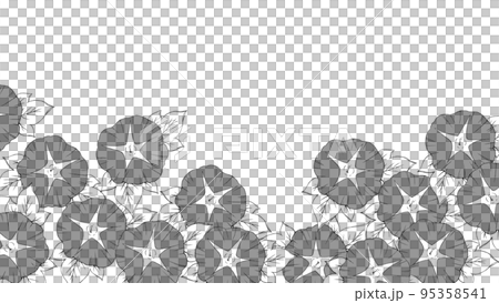 牽牛花背景色調透明卡通花 95358541