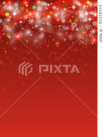 クリスマスツリー イルミネーションの背景　フレーム　赤 95359554