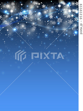 クリスマスツリー イルミネーションの背景　フレーム　青 95359559