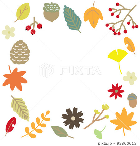 秋の落ち葉のフレーム 95360615