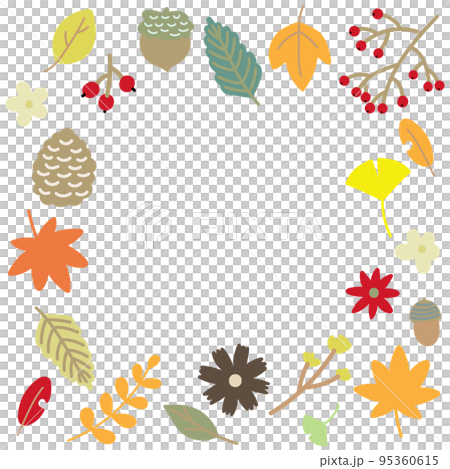 秋の落ち葉のフレーム 95360615