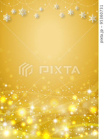 クリスマス イルミネーションの背景　フレーム　ゴールド 95360731