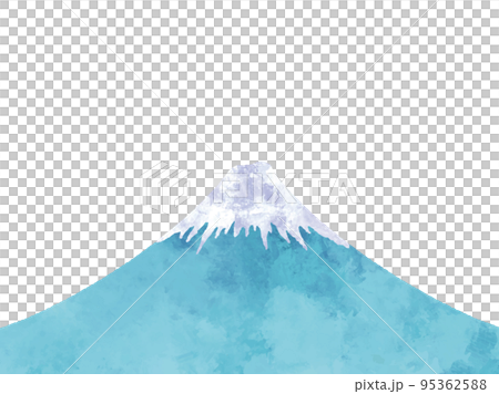 Landscape illustration of a single Mt. Fuji New Year's card material Landscape illustration of a single Mt. Fuji New Year's card material 95362588