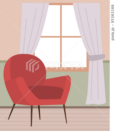 Retro colored armchair. Living room furniture design concept modern home interior element 95363166