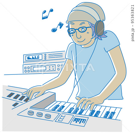 演奏するテクノミュージシャン 95363821