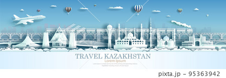 Kazakhstan architecture travel landmarks of Astana and Nur-Sultan famous and popular. 95363942