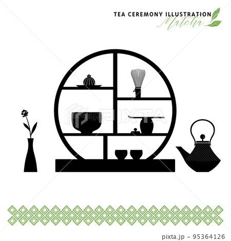 茶道具のシルエットイラスト-3 95364126