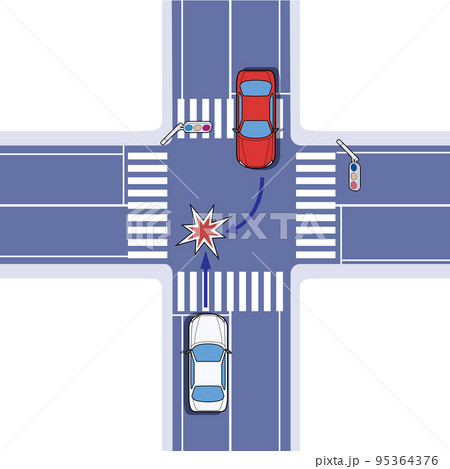 右折車の不注意 95364376