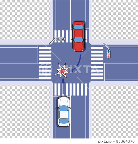 右折車の不注意 95364376