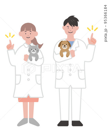 指差しをする獣医のイラスト 指差しをする獣医のイラスト 95366184