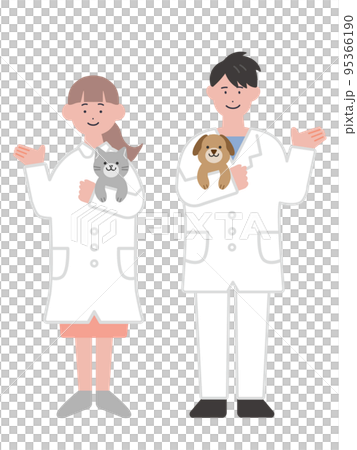 案内をする獣医のイラスト 95366190