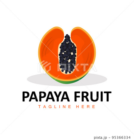 Papaya Logo Design, Vitamin Fruit Vector, Fruit Product Brand Illustration Icon Papaya Logo Design, Vitamin Fruit Vector, Fruit Product Brand Illustration Icon 95366334