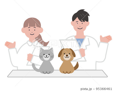 案内をする獣医のイラスト 犬 猫 動物病院 案内をする獣医のイラスト 犬 猫 動物病院 95366461