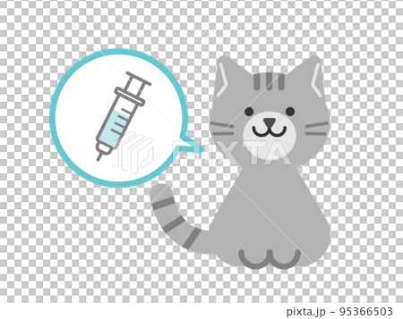 猫のワクチン接種のイラスト 95366503
