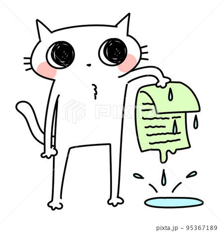 濡れた書類をもつ 95367189