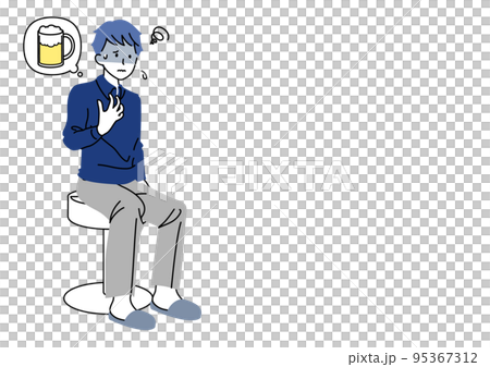 A man who is sick with a hangover 95367312