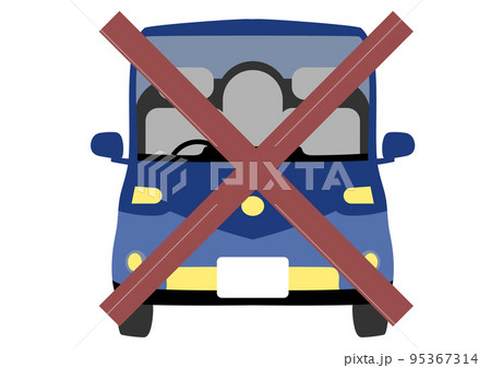 シンプルな車の禁止アイコン シンプルな車の禁止アイコン 95367314