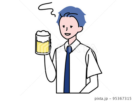 酔って真っ赤になるスーツの男性のイラスト 酔って真っ赤になるスーツの男性のイラスト 95367315