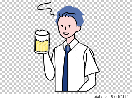 酔って真っ赤になるスーツの男性のイラスト 酔って真っ赤になるスーツの男性のイラスト 95367315