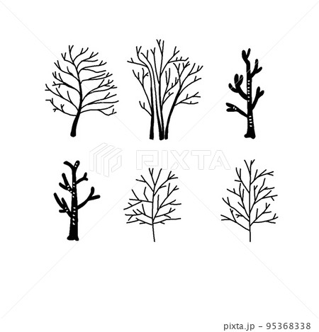 木の線画ベクターイラスト 95368338