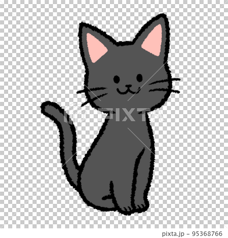 Simple black cat 95368766