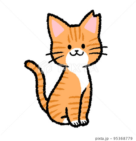 耳カットをされた雌の茶トラ猫 95368779