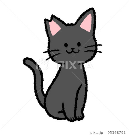 耳カットをされた雄の黒猫 95368791