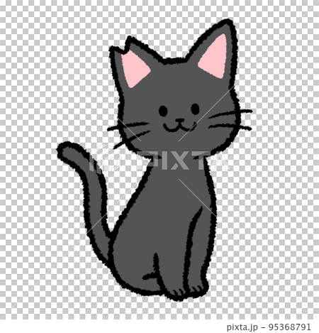 耳カットをされた雄の黒猫 95368791