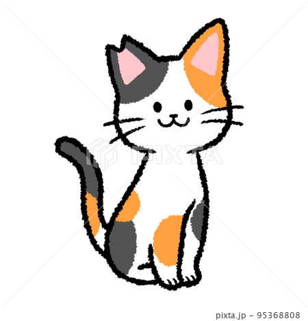 耳カットをされた雄の三毛猫 耳カットをされた雄の三毛猫 95368808