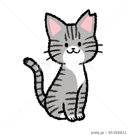 耳カットをされた雌のサバトラ猫 95368821