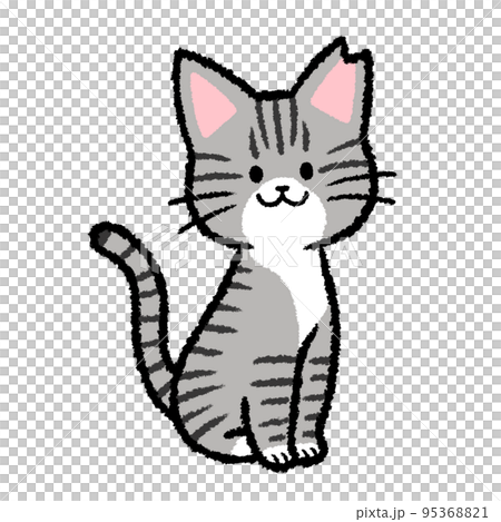 耳カットをされた雌のサバトラ猫 95368821