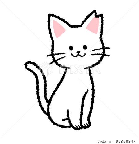 耳カットをされた雌の白猫 95368847