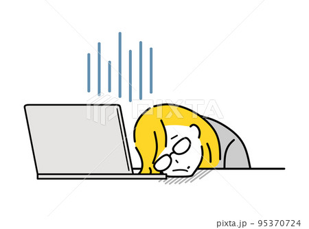 仕事で疲弊するビジネスウーマン 仕事で疲弊するビジネスウーマン 95370724