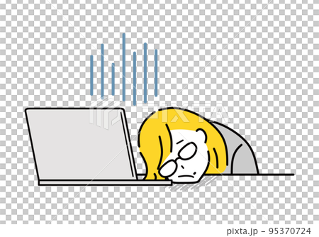 Business woman exhausted at work 95370724