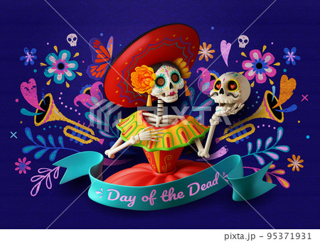 3D Day of the Dead card of Catrina 3D Day of the Dead card of Catrina 95371931