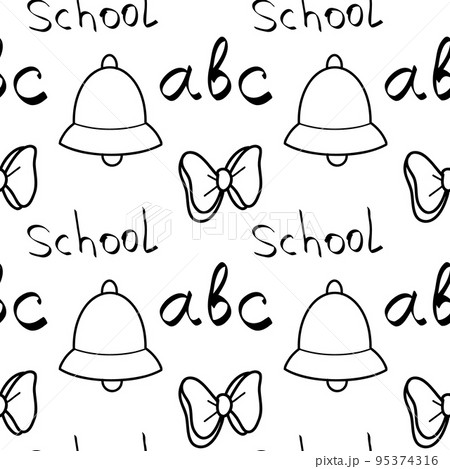 vector seamless pattern elements Back to School 95374316