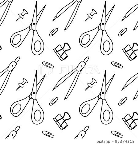 vector seamless pattern elements Back to School vector seamless pattern elements Back to School 95374318