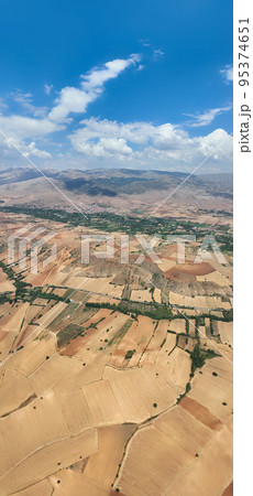 Farm fields Background Texture 4 K Aerial View 4K Turkey Antalya 95374651