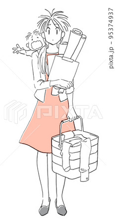 子育て世帯 洗濯物 仕事 両立 親 子持ち 95374937