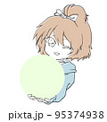 女の子 ウインク 入力スペース 円 持つ 95374938