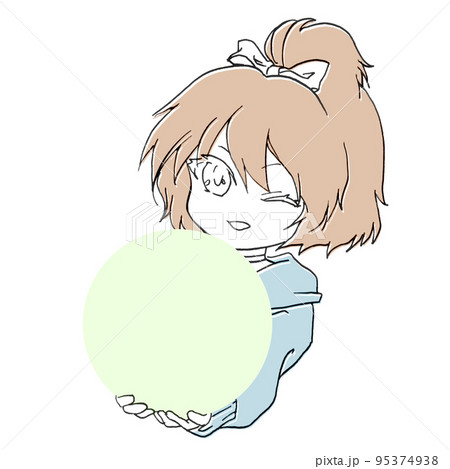 女の子 ウインク 入力スペース 円 持つ 95374938