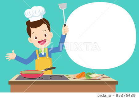 man chef present cooking in the kitchen man chef present cooking in the kitchen 95376439