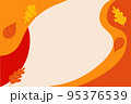 Autumn wave background with orange red yellow leaves with copy space for text. Autumn holiday 95376539