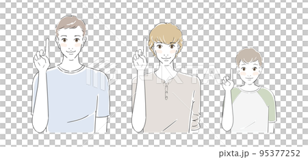 指著手指的年輕男男孩 95377252