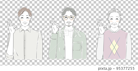 OKサインの中高年男性 95377255